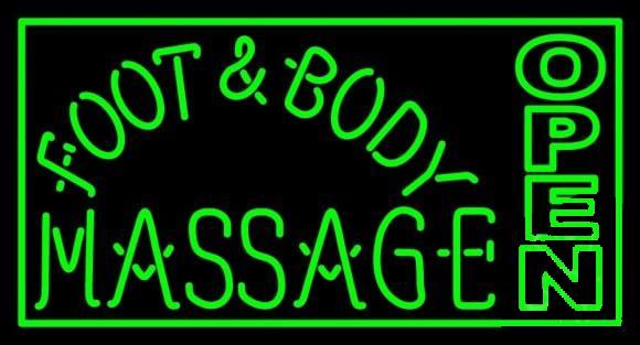 Foot And Body Massage Open Neon Sign